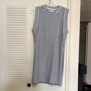 Grey State Blue and White Striped Mini Dress